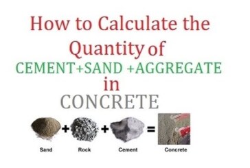 CALCULATION OF MATERIALS FOR DIFFERENT MIX RATIO OF CONCRETE